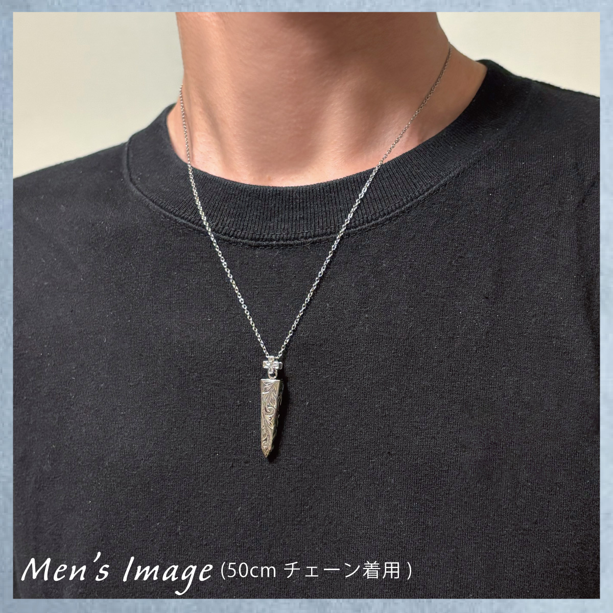 ペンダント ネックレス メンズ サージカルステンレス316L ハワイアンジュエリー ハワジュ クロス 十字架 シャープ 波 スクロール マイレ