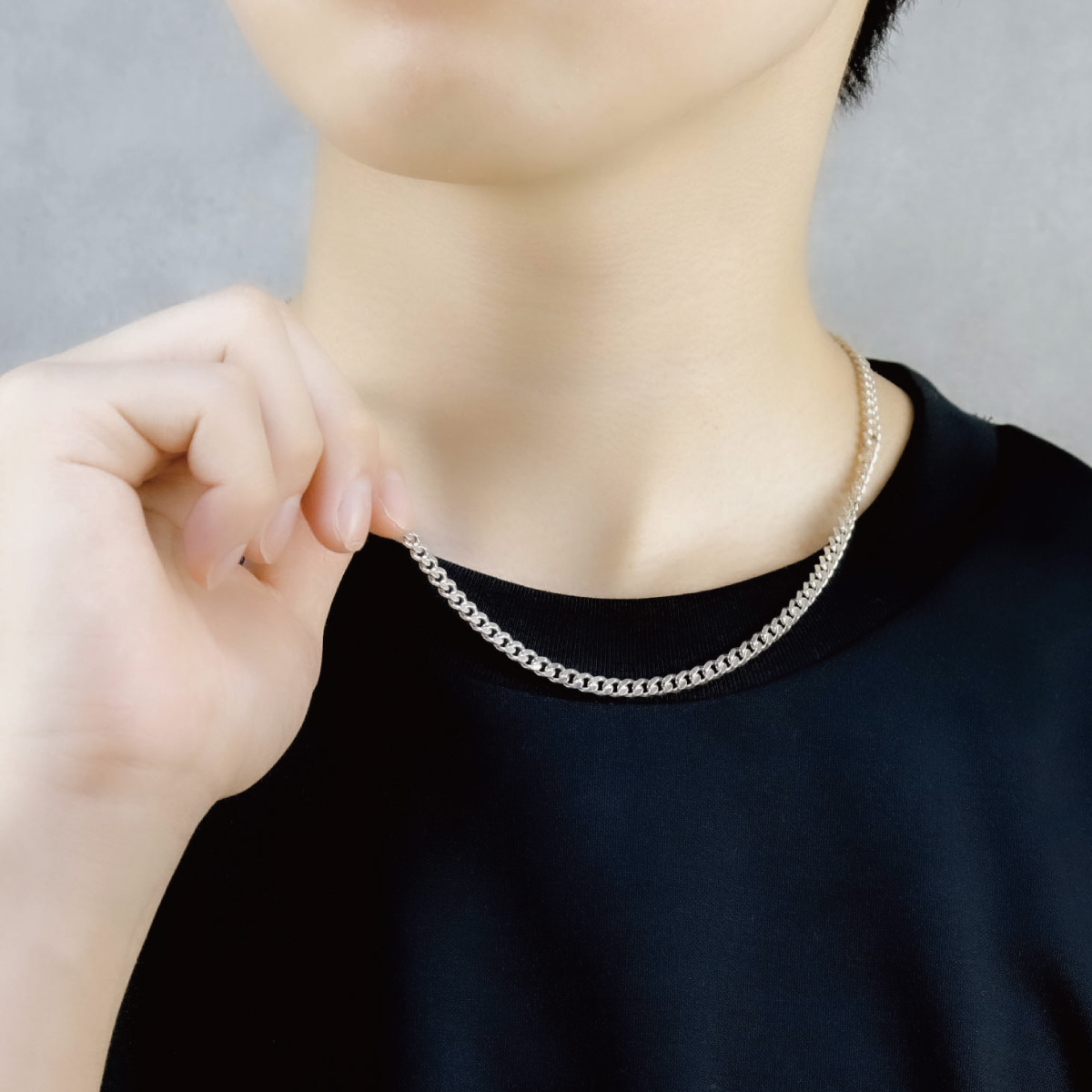 ネックレス チェーン メンズ シルバー925 喜平 キヘイ 50cm 2面カット
