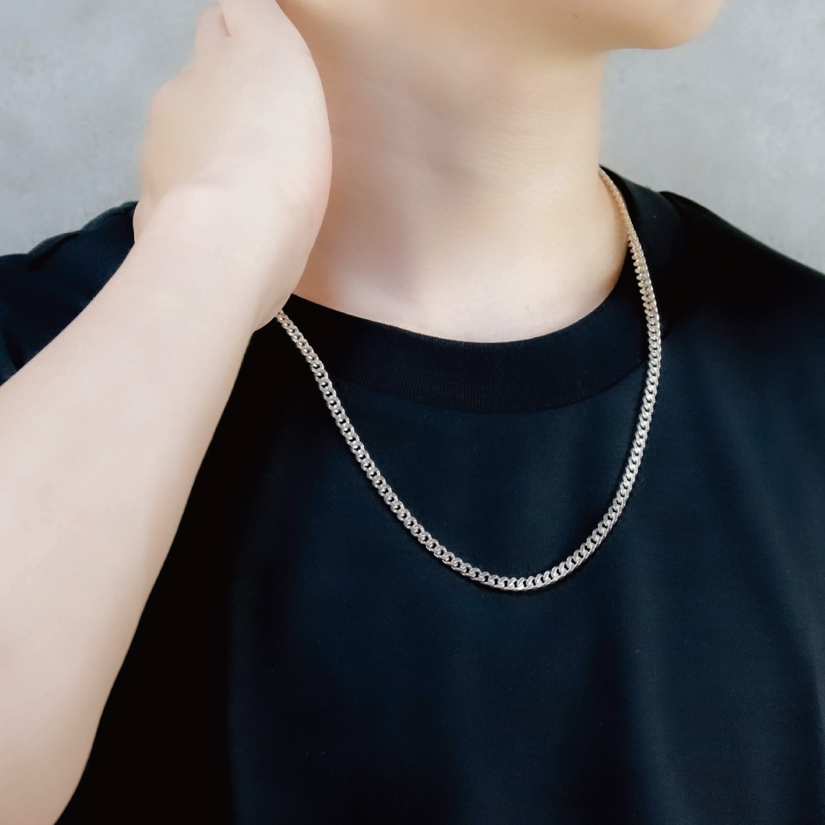 中折れ式金具 留め具 チェーンネックレス 金属アレルギー対応 誕生日