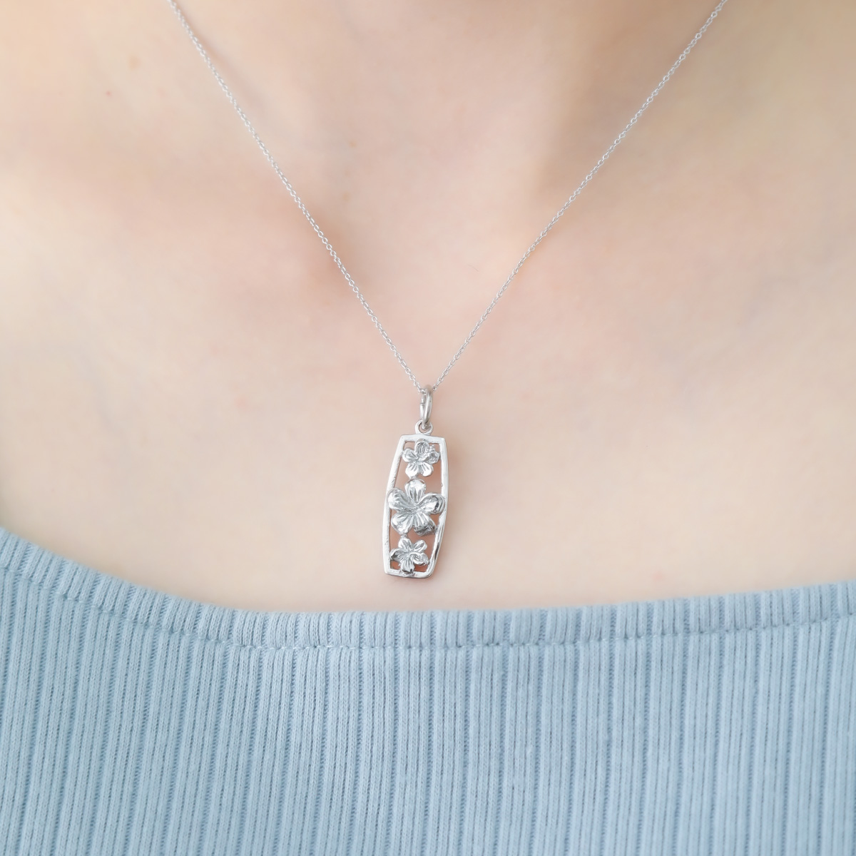 新品未使用 シルバー ハイビスカス 花 ネックレス ネックレス レディース シルバー925 ハワイアンジュエリー