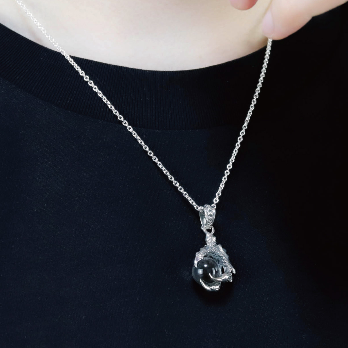 ネックレス ペンダント メンズ シルバー925 水晶 クリスタル 龍 竜