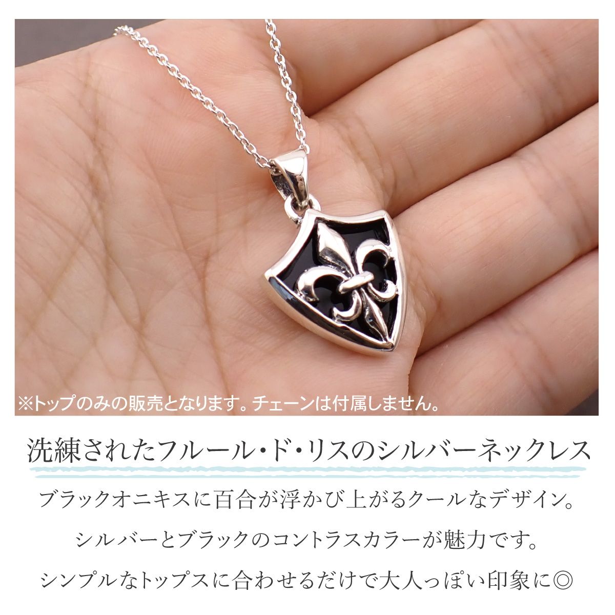 ペンダントトップ ネックレストップのみ メンズ シルバー925 オニキス 