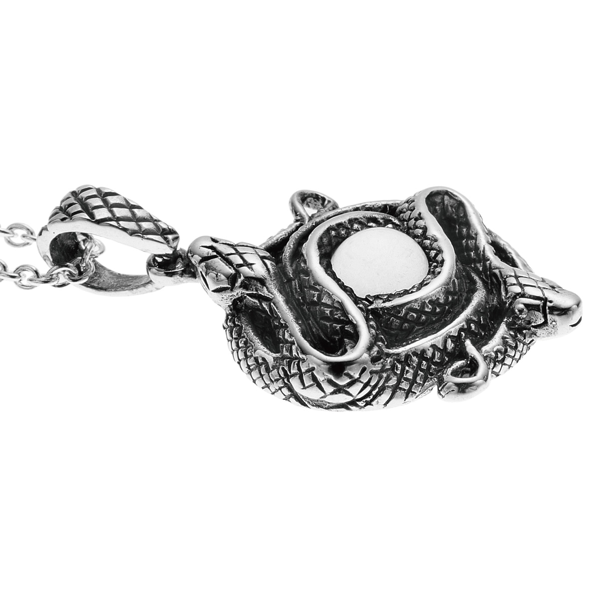 ペンダントトップ ネックレストップのみ メンズ シルバー925 水晶 ヘビ