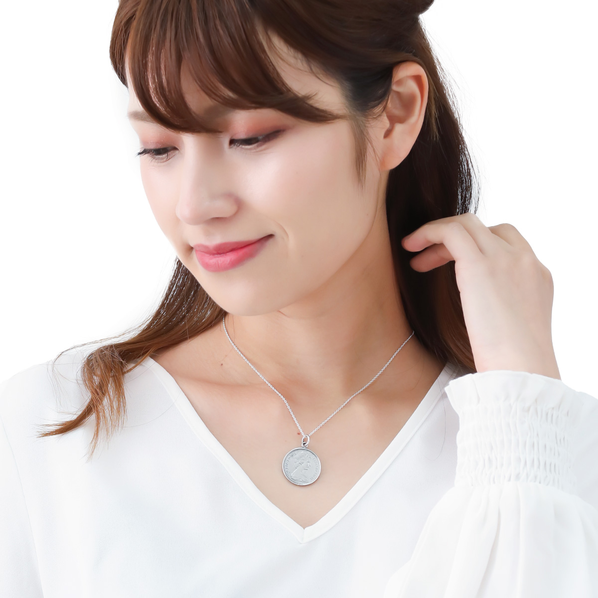 ネックレス ペンダント レディース メンズ シルバー925 コイン 硬貨