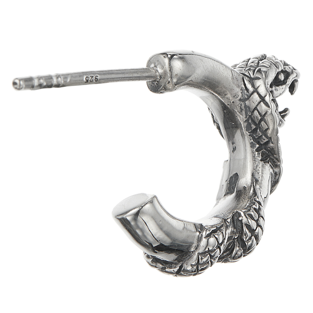 p104b【プラチナ仕上✧】白蛇ピアス　シルバー925　神秘的　開運　スネーク p104b【プラチナ仕上✧】白蛇ピアス シルバー925 神秘的 開運 スネーク