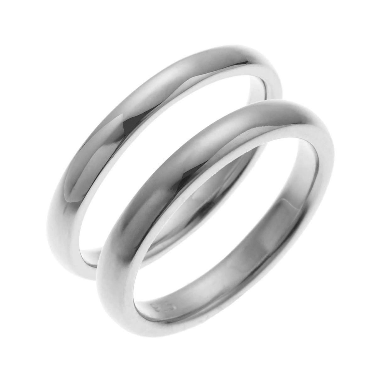 ペアリング 18金ホワイトゴールド K18WG マリッジリング 結婚指輪 甲丸 