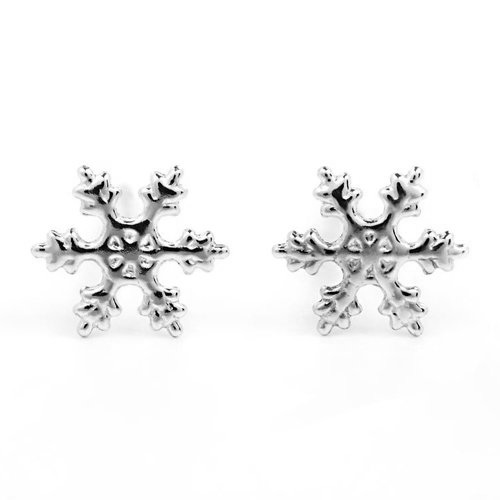 ピアス 雪の結晶 レディース K10ホワイトゴールド me on... スノークリスタル モチーフピアス 爆買の画像