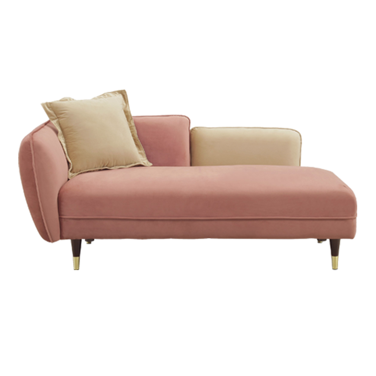 シェーズロングソファ ベルベット生地 カウチソファ ローソファ 2.5人