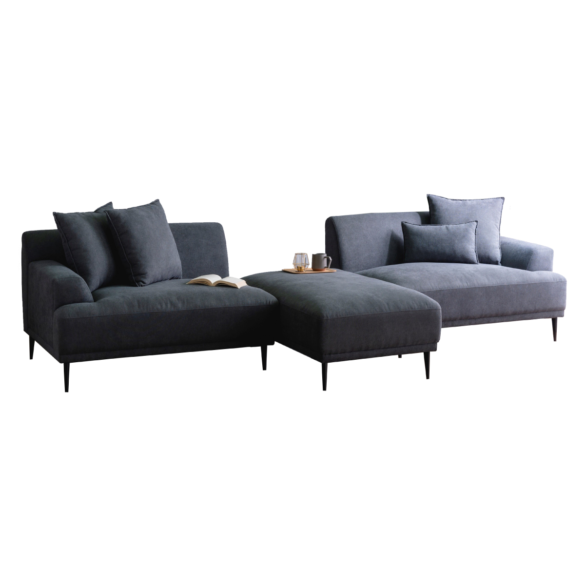 ソファ カウチソファ 3wayソファ ファブリック 幅232cm ふかふか 広い