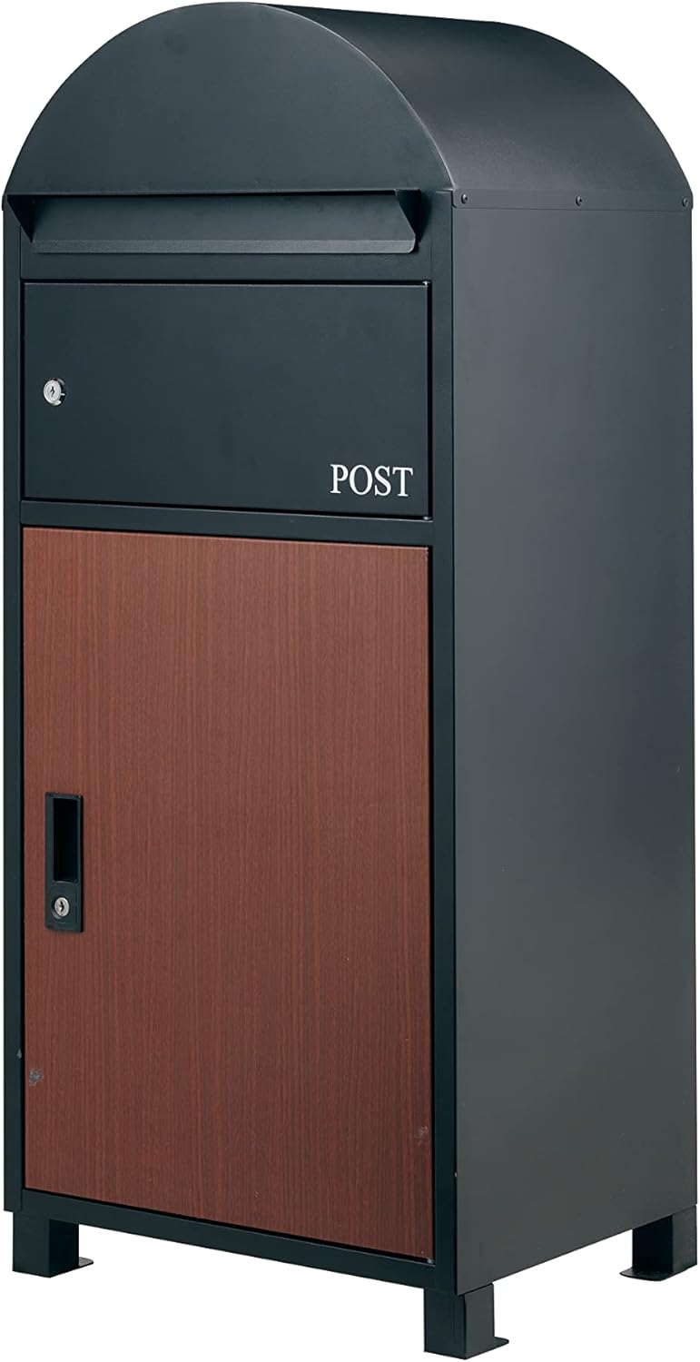宅配ボックス 戸建て 大型 ポスト 一体型 屋外 ブラックブラウン 1827 宅配ボックス 戸建て 大型 ポスト 一体型 屋外 ブラックブラウン