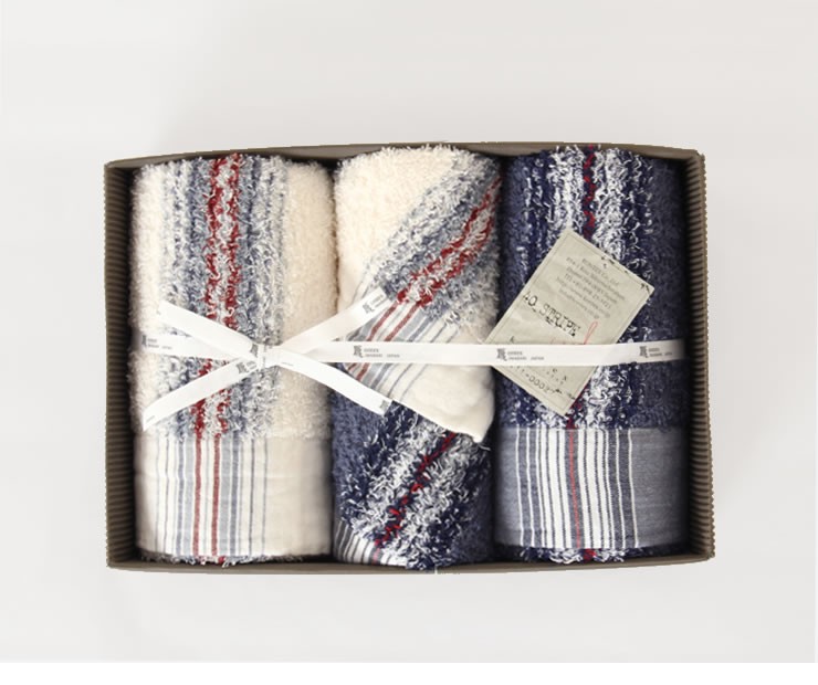 kontex(コンテックス) 40ストライプ タオル4枚セット （フェイスタオル