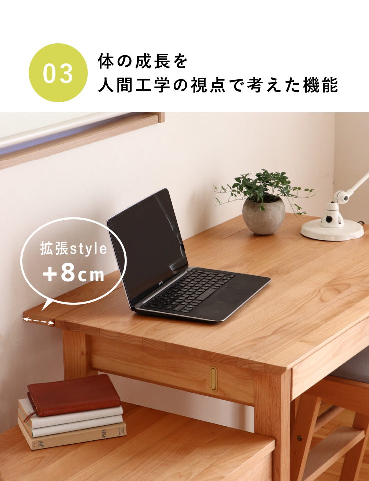 堀田木工所 奥行きサイズを拡張 学習机・学習デスク 4点セット 100cm幅