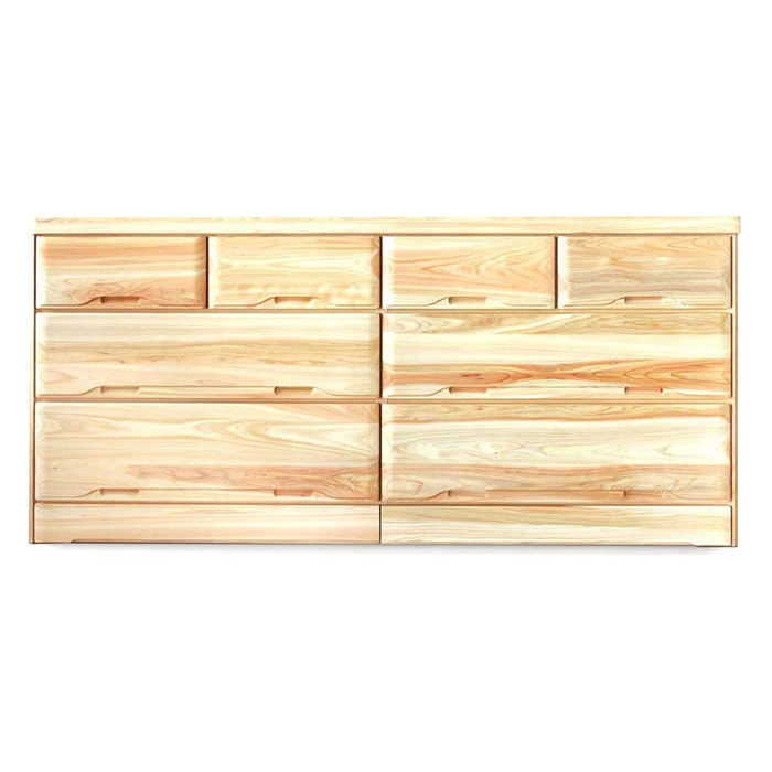 タンス たんす チェスト 木製 ローチェスト 衣類収納 完成品 幅165cm