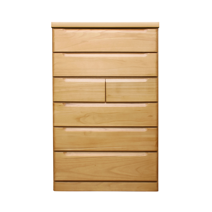タンス チェスト 日本製 幅80cm 6段 ハイチェスト 完成品 桐無垢材