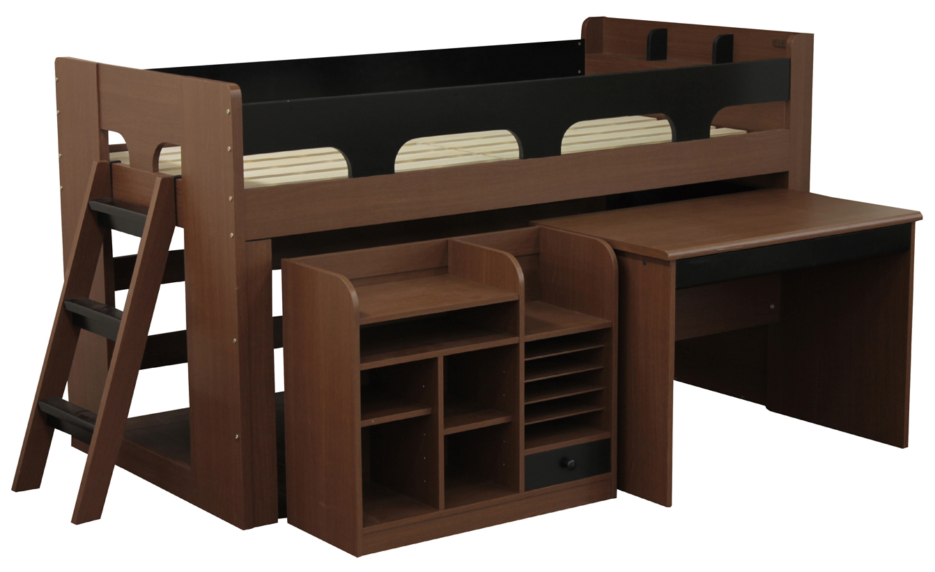 システムベッド ベッド ロフトベッド デスク 学習机 はしご ベット 机 書棚 収納 コンセント付き 木製｜kagu123｜03