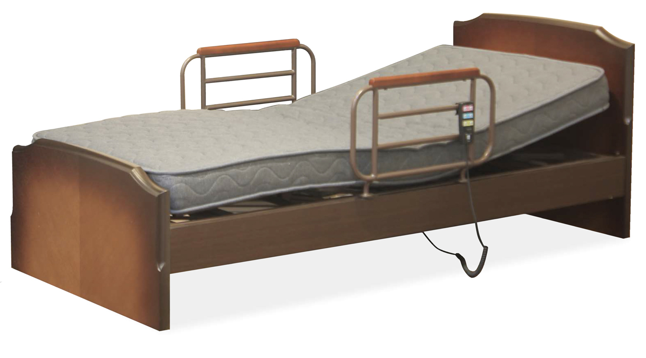 電動ベッド 介護用ベッド 介護ベッド 2モーター 家庭用 シングル フレーム 手すり付 リクライニングベッド 高さ調節 リモコン操作｜kagu123｜02