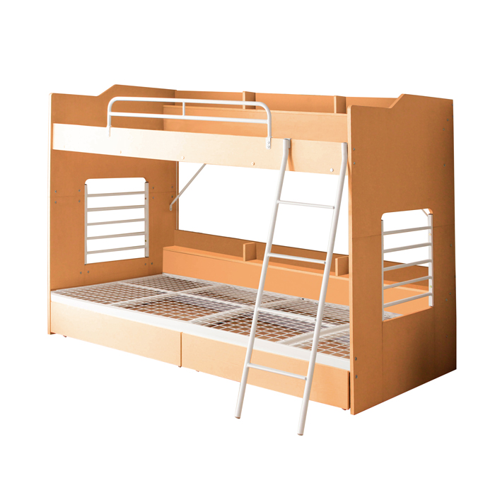 ベッド 二段ベッド 2段ベッド 分割 2段ベット 二段ベット シングル はしご 引き出し付き 収納棚 木製 シンプル｜kagu123｜02
