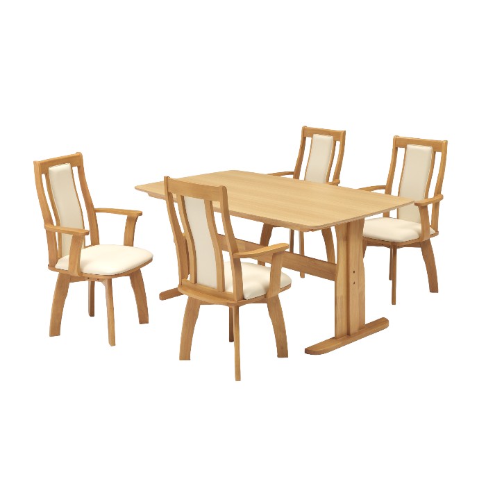 ダイニングテーブルセット 4人 椅子 テーブル 肘付き 机 二本脚 広め