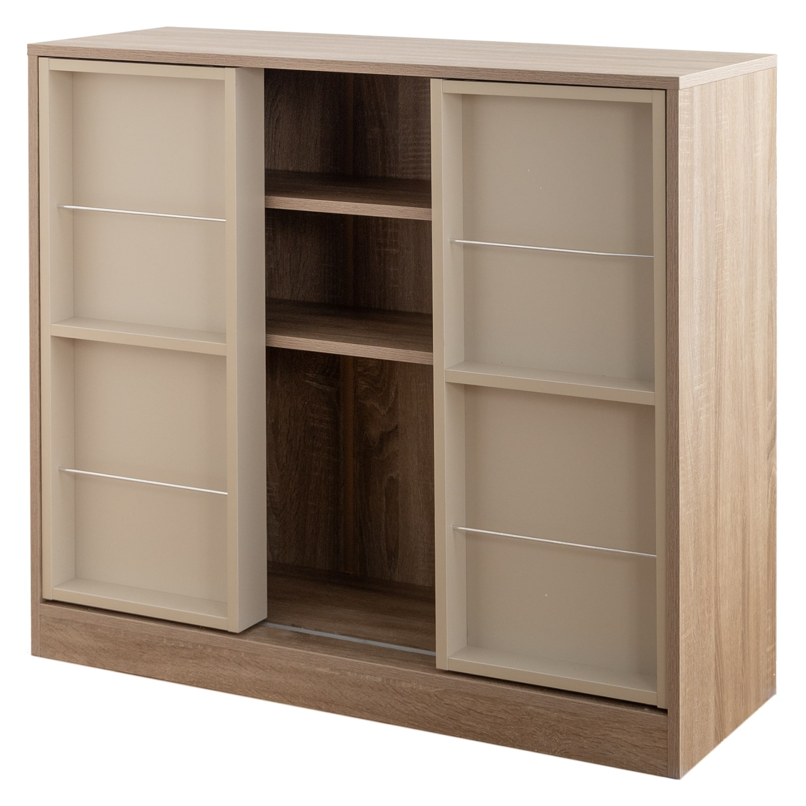 本棚 収納 ブックシェルフ オープンラック キャビネット 目隠し 木目 3