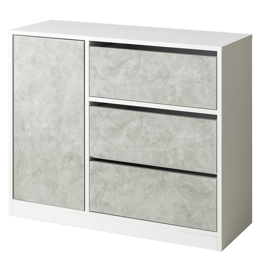 キャビネット　スチール　サイドポート　キャスター付き　金属製　BEIGE キャビネット 棚 サイドキャビネット コンパクト 小さい 小さめ