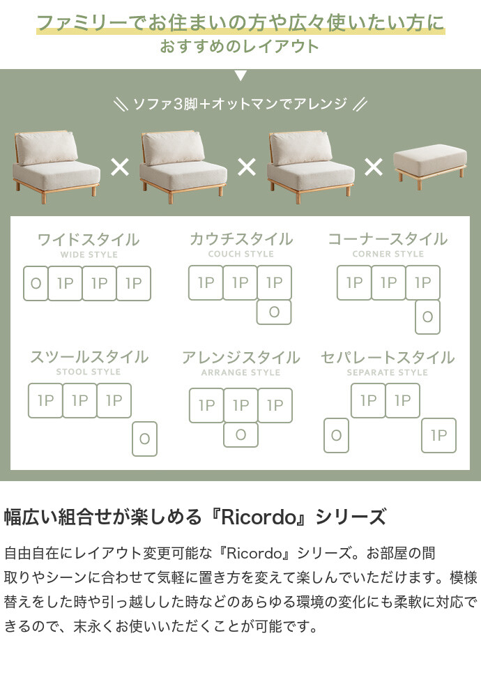 送料無料】【単品】Ricordo オットマン フットレスト 足掛け 天然木