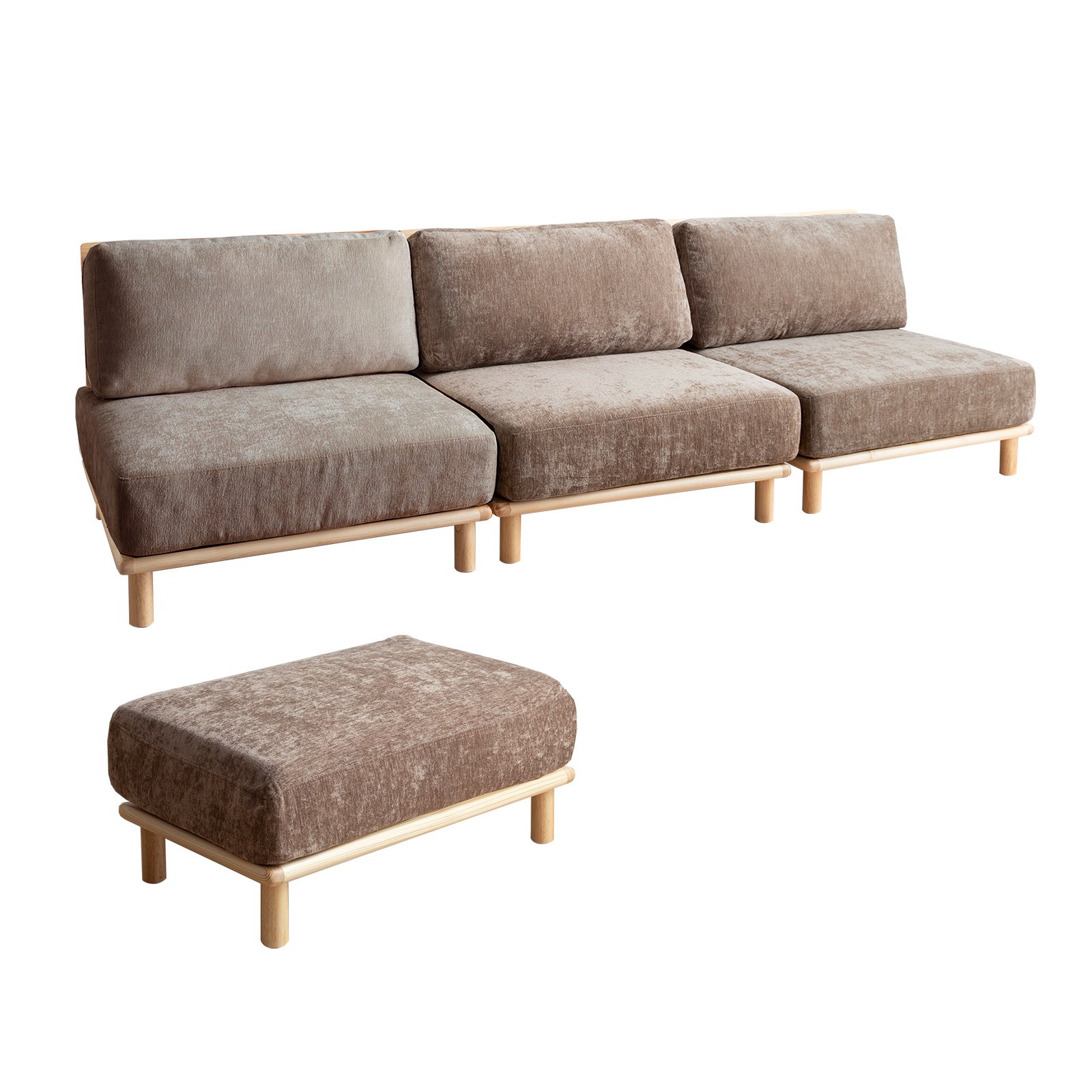 幅240cm ソファ ソファー ローソファ 3人掛けソファ セット カウチ