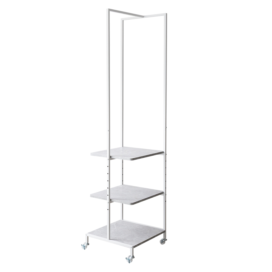 ハンガーラック スリム キャスター 木製 洋服掛け 収納付き コート