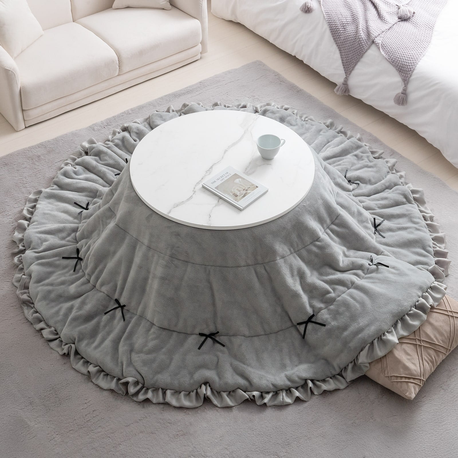 コタツ　丸形　布団付き こたつ布団 丸型 フラン 掛け布団 単品 GL 約185cm丸 炬燵布団 抗菌