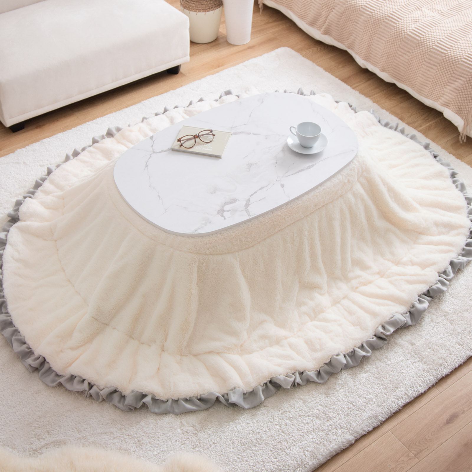 こたつ セット 2点セット こたつテーブル ：ナチュラルこたつ布団アイボリー こたつ セット 2点セット こたつテーブル ：ナチュラルこたつ布団