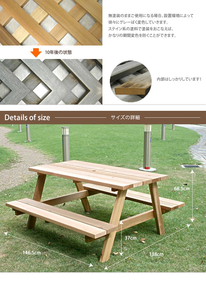 ガーデンテーブルセット ガーデン テーブル セット 木製 ウッド 天然木 日本製 アウトドア ガーデンテーブル チェア ベンチ ピクニック ガーデニング  :g45022:インテリアショップ・イーナ - 通販 - Yahoo!ショッピング