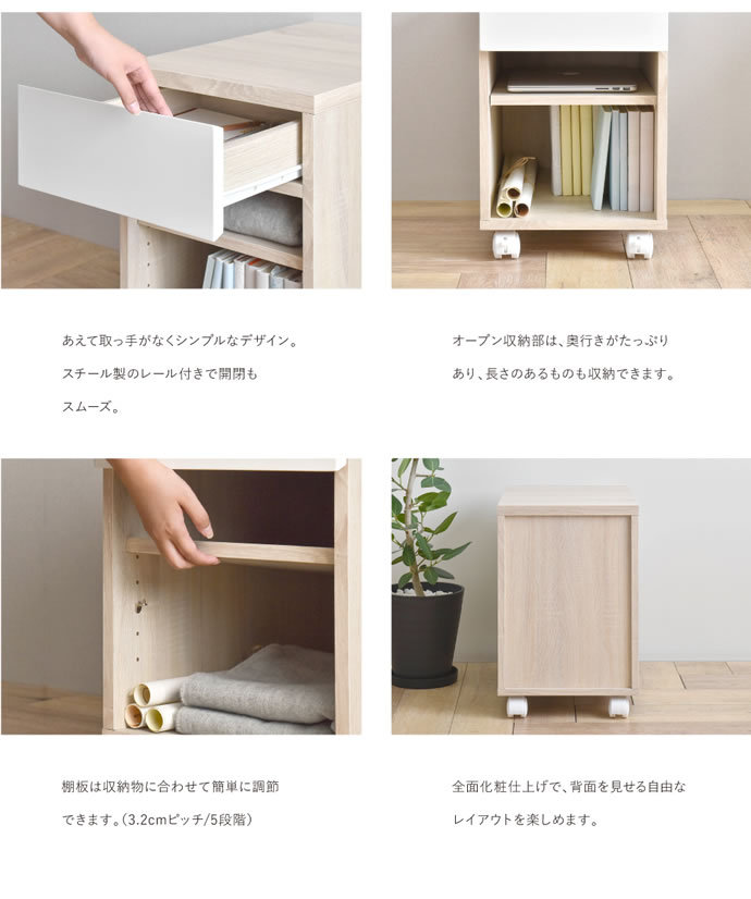 デスクセット デスク チェスト ラック オープンタイプ 2点セット 幅