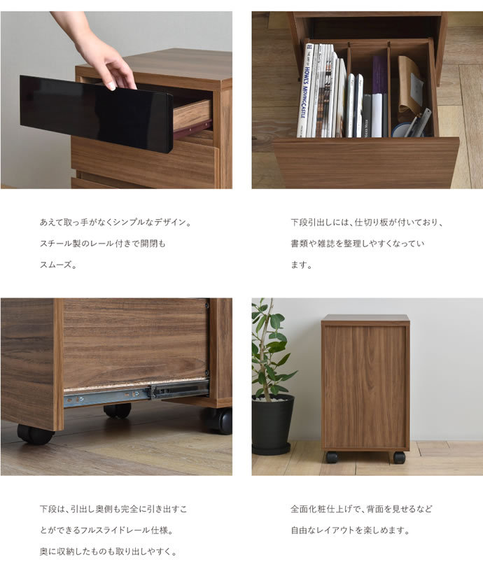 デスクセット デスク チェスト ラック 引き出しタイプ 2点セット