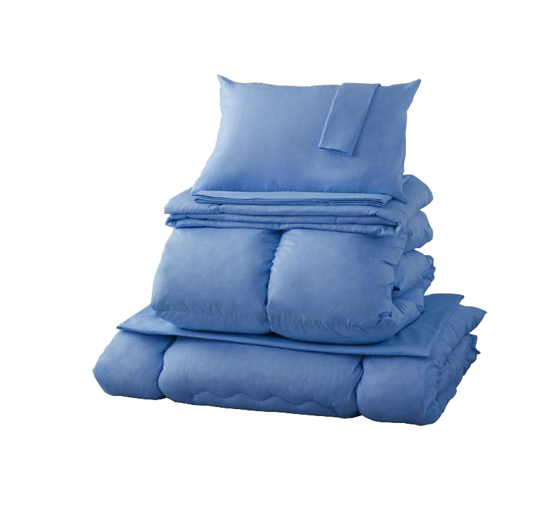 最安値爆買い羽根布団セット ベッド用１０点 ダブルサイズ 色-アースブルー ダブル用