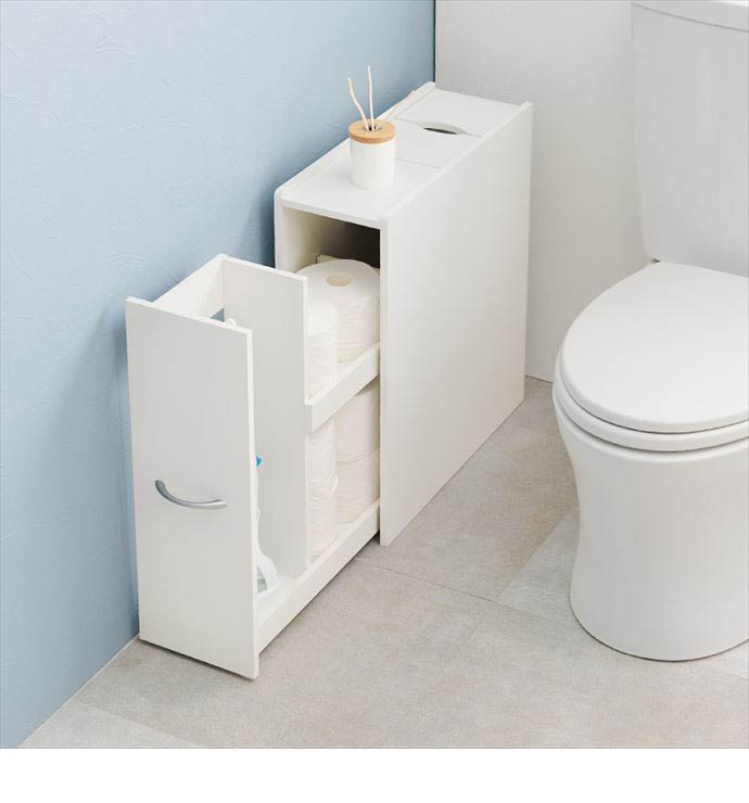 【新品】スリムトイレラック　省スペース　コストコ対応　アウトレット スリムトイレラック コストコ対応 キャスター付き [幅17] 半完成