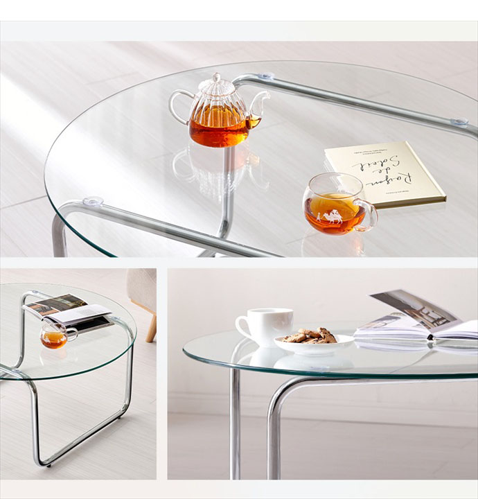 ガラステーブル センターテーブル 丸 円形 丸形 ガラス テーブル 韓国