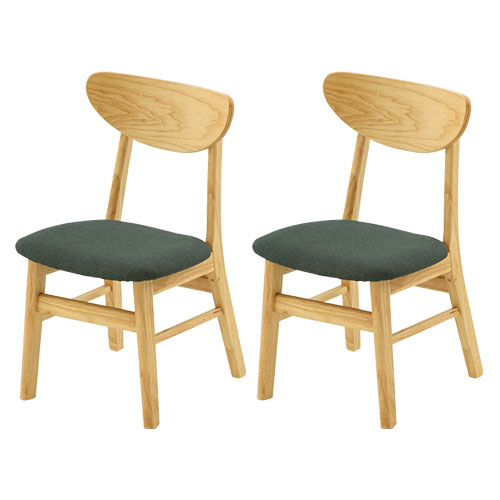 椅子 チェア 食卓椅子 2脚セット 布 座面 高さ40 背もたれ 木製 ダイニングチェア 床傷防止 足裏フェルト付き