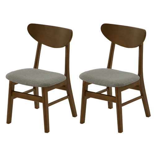 椅子 チェア 食卓椅子 2脚セット 布 座面 高さ40 背もたれ 木製 ダイニングチェア 床傷防止 足裏フェルト付き