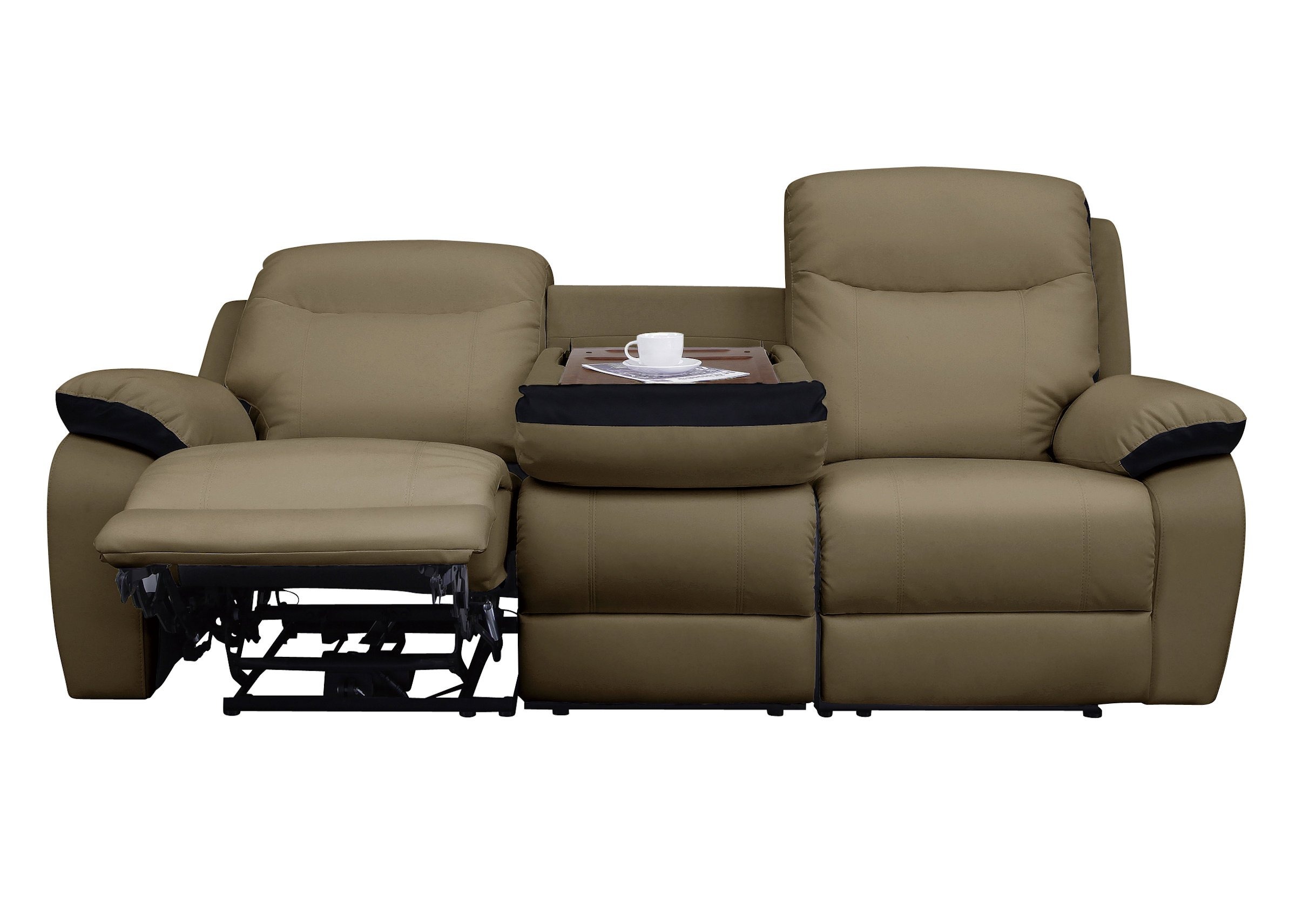 開梱設置】 電動ソファ― 電動リクライニングソファ 3人がけ テーブル