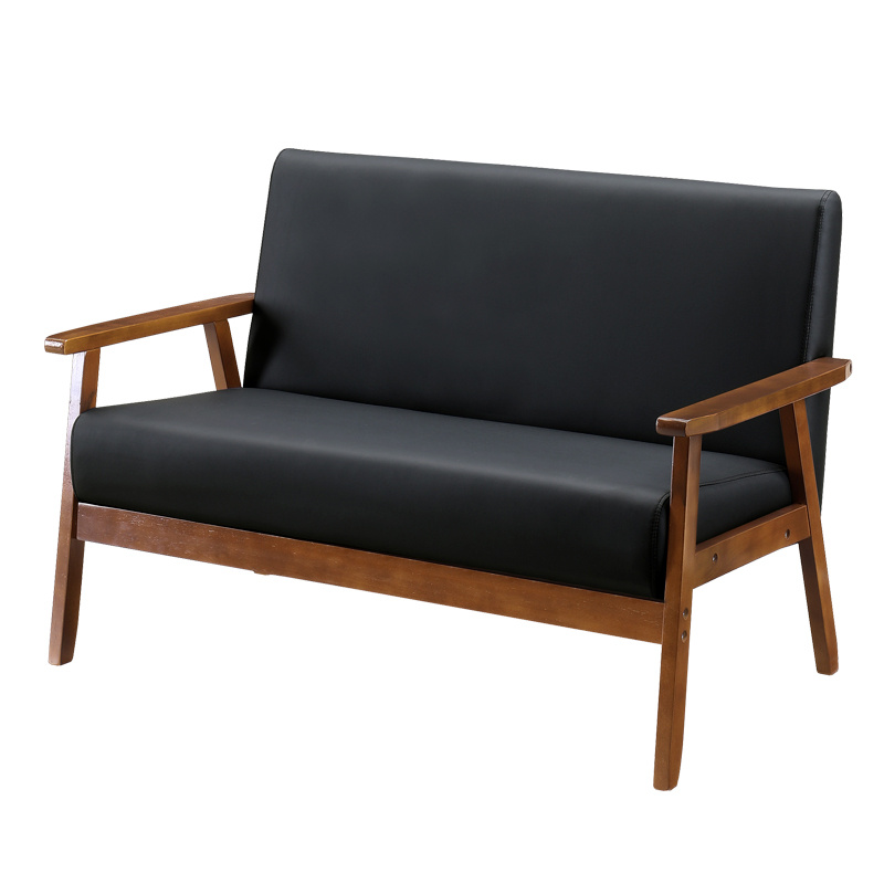 ソファ ソファー 2人掛け 天然木 ファブリック PVC sofa 布地 肘あり