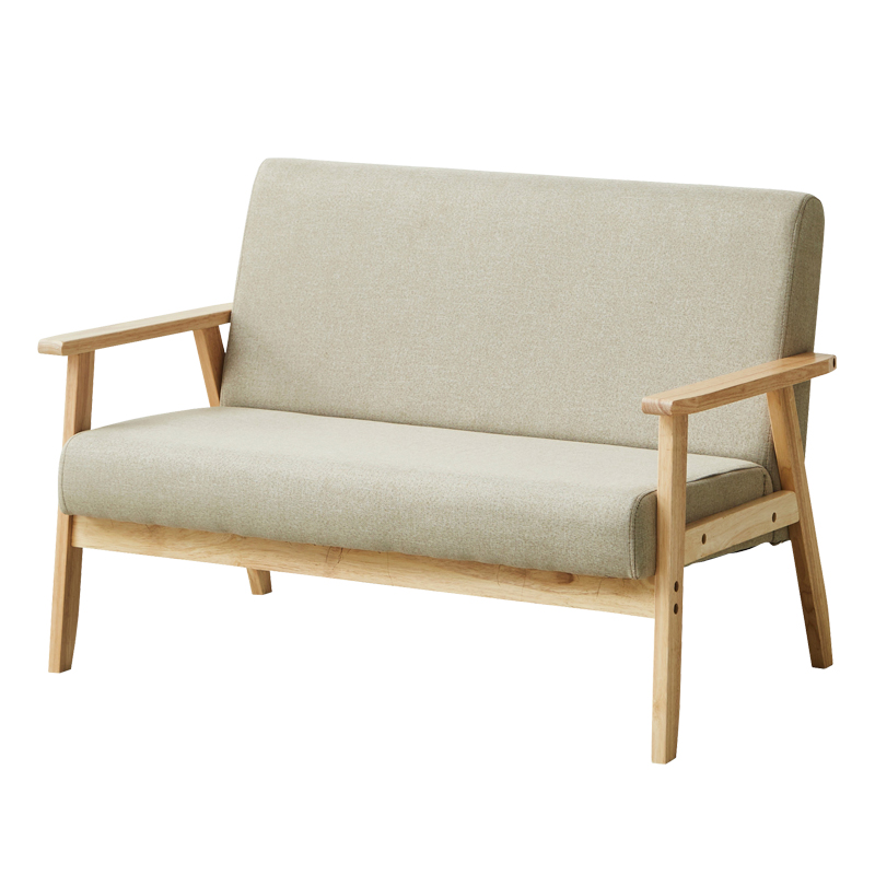 ソファ ソファー 2人掛け 天然木 ファブリック PVC sofa 布地 肘あり