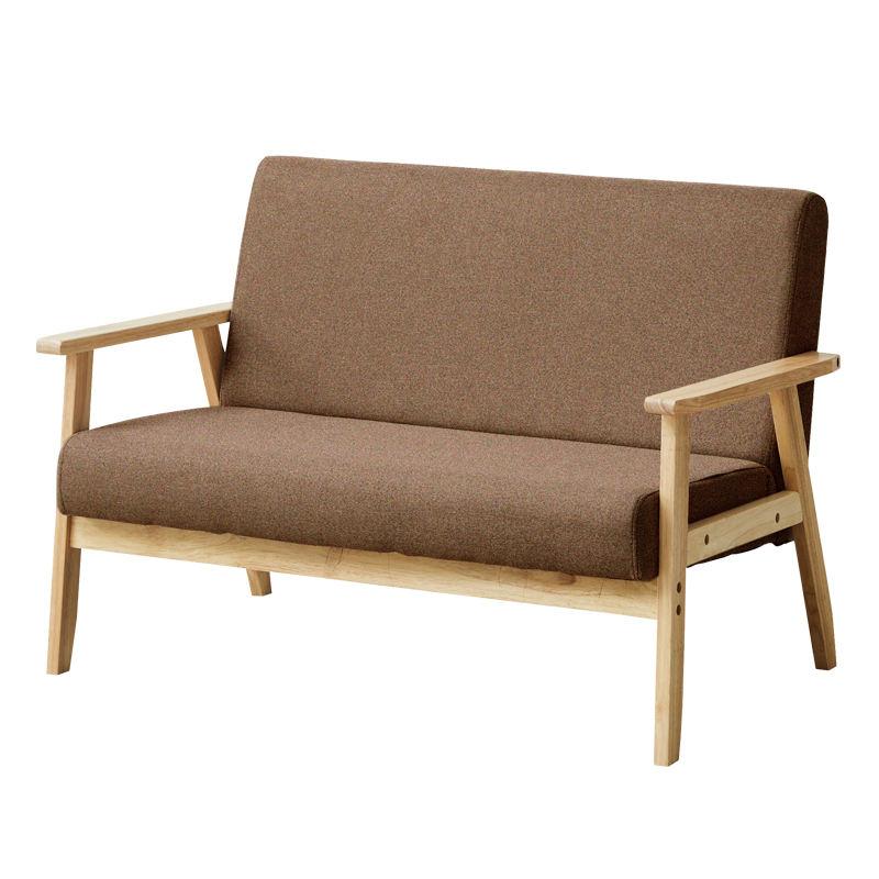 ソファ ソファー 2人掛け 天然木 ファブリック PVC sofa 布地 肘あり