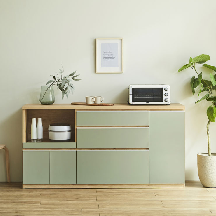 KAGUCOCO 食器棚 ロータイプ食器棚 キッチンカウンター 180 キッチン