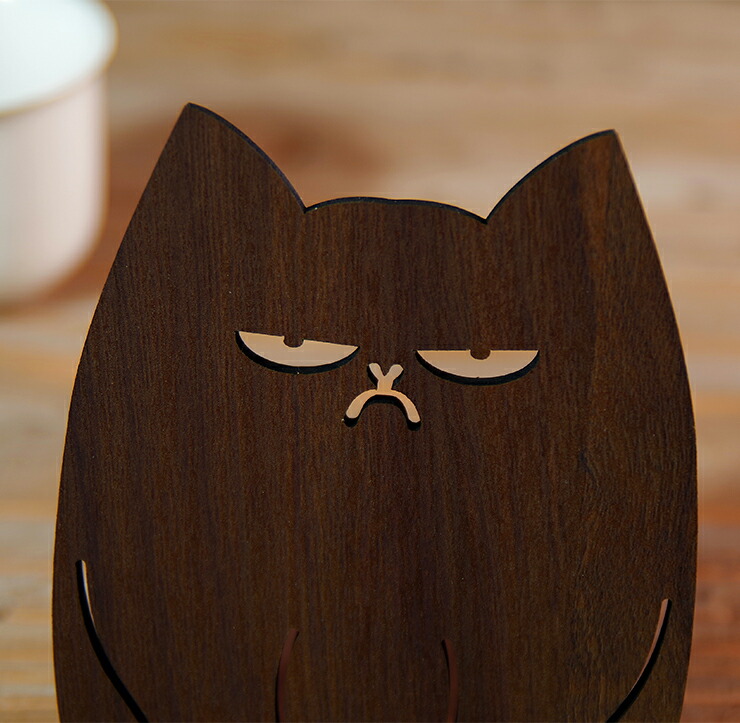 木製 スマホスタンド ブサカワ猫 ぶさかわネコ おしゃれ かわいい 5.5