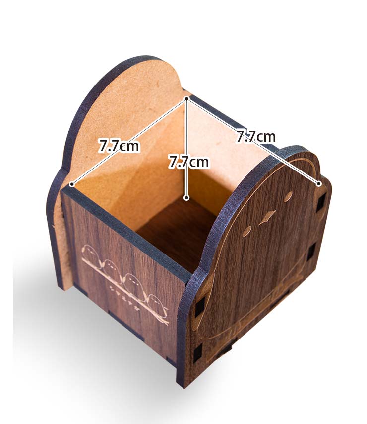 かわいい ペンスタンドシマエナガ両面 シンプル木製 ペンスタンド002