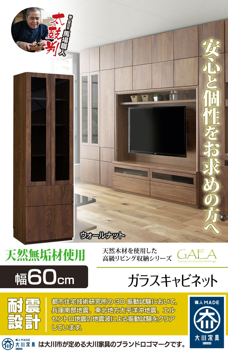 キャビネット 棚 飾り棚 コレクションラック 壁面収納 ガイア ガラス ...