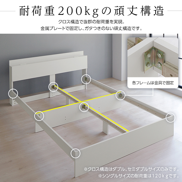 ベッド 収納付き 引き出し付き 木製 棚付き 宮付き コンセント付き