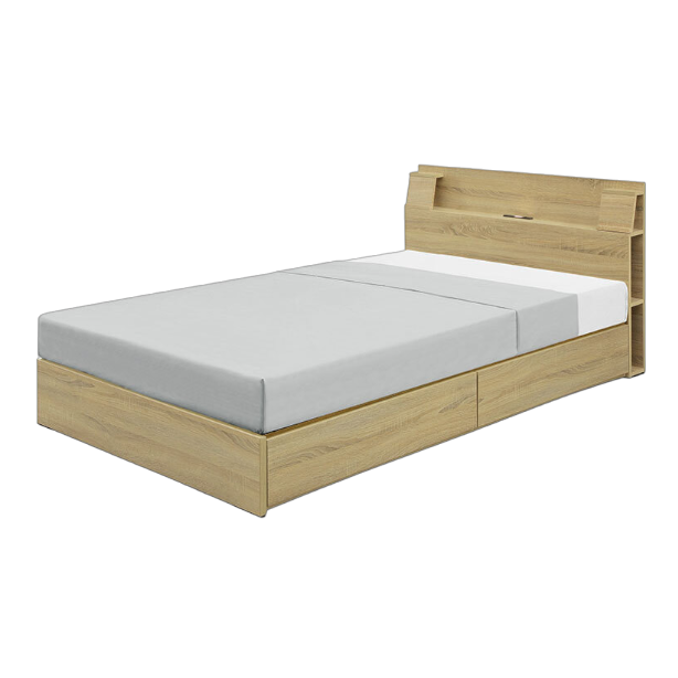 ソノ シングルベッド ベッド フレーム 木製 木 おしゃれ 人気 おすすめ 収納 大容量 ライト付 ...