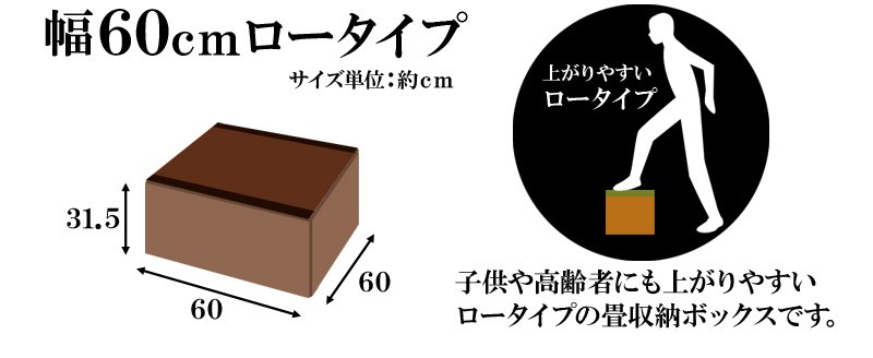 畳ベンチ 横幅60 PP樹脂製畳 畳収納 ロー...の詳細画像2
