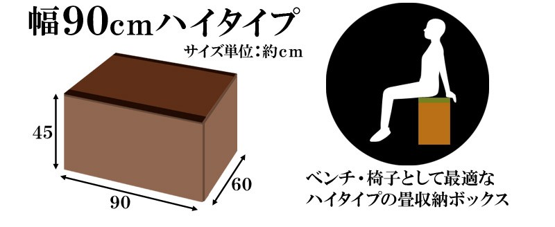 畳ベンチ 横幅90 PP樹脂製畳 畳収納 ハイタイプ 恵香 高床式畳収納 bakugai202602_2