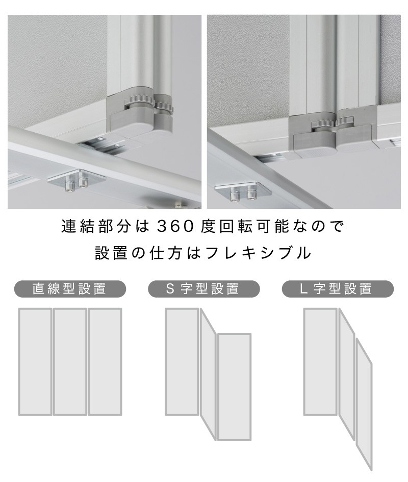 パーテーション 業務用 3連パーテーション 幅270 高さ180 半透明